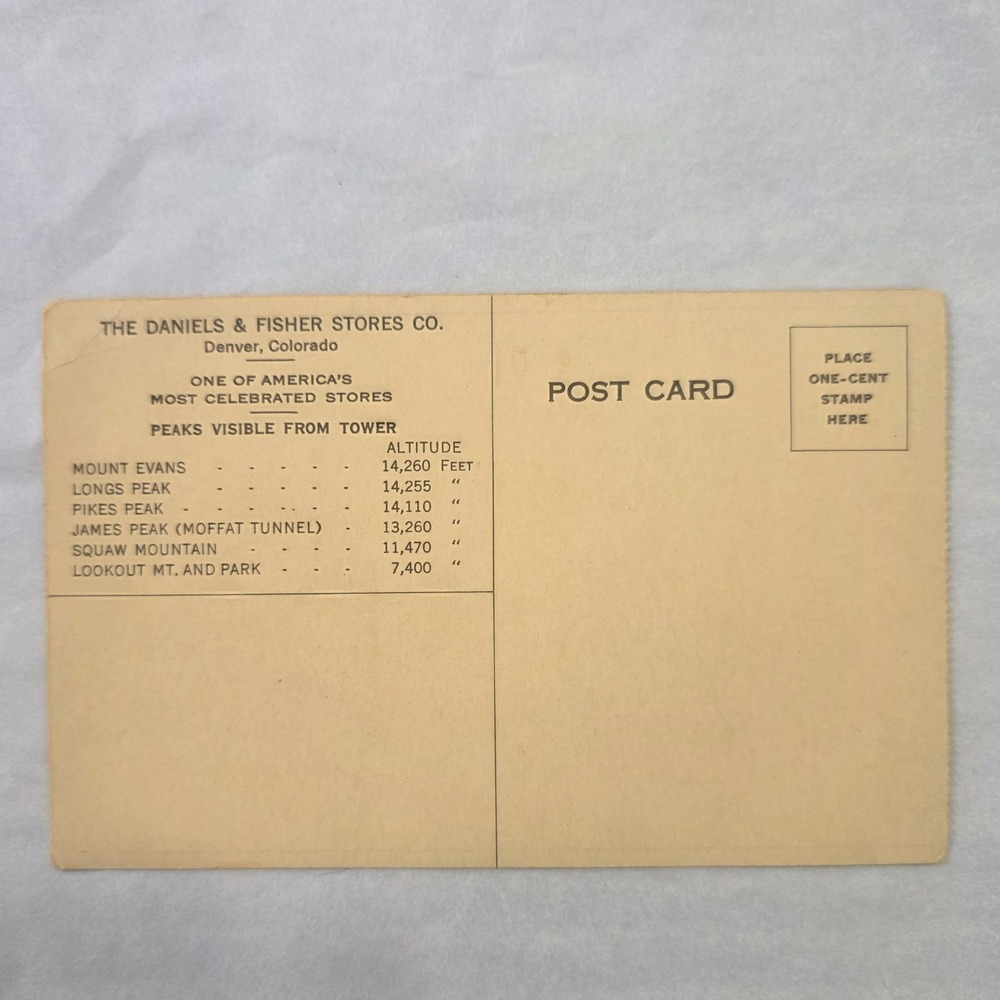 Vintage Daniel And Fisher Tower Dept Store Denver Advertising Postcard - Picture 2 of 4